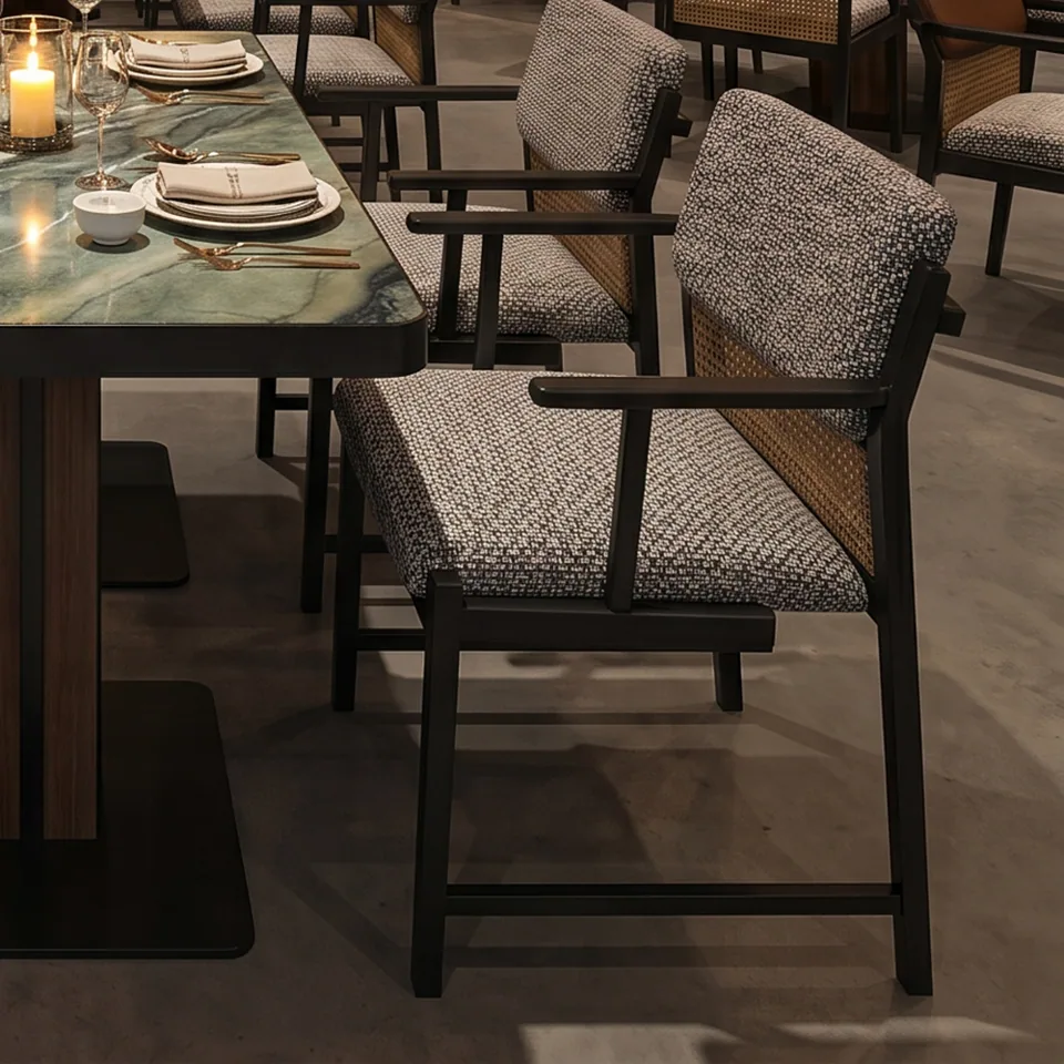 Hadley Cane-Back Tweed Armchair
